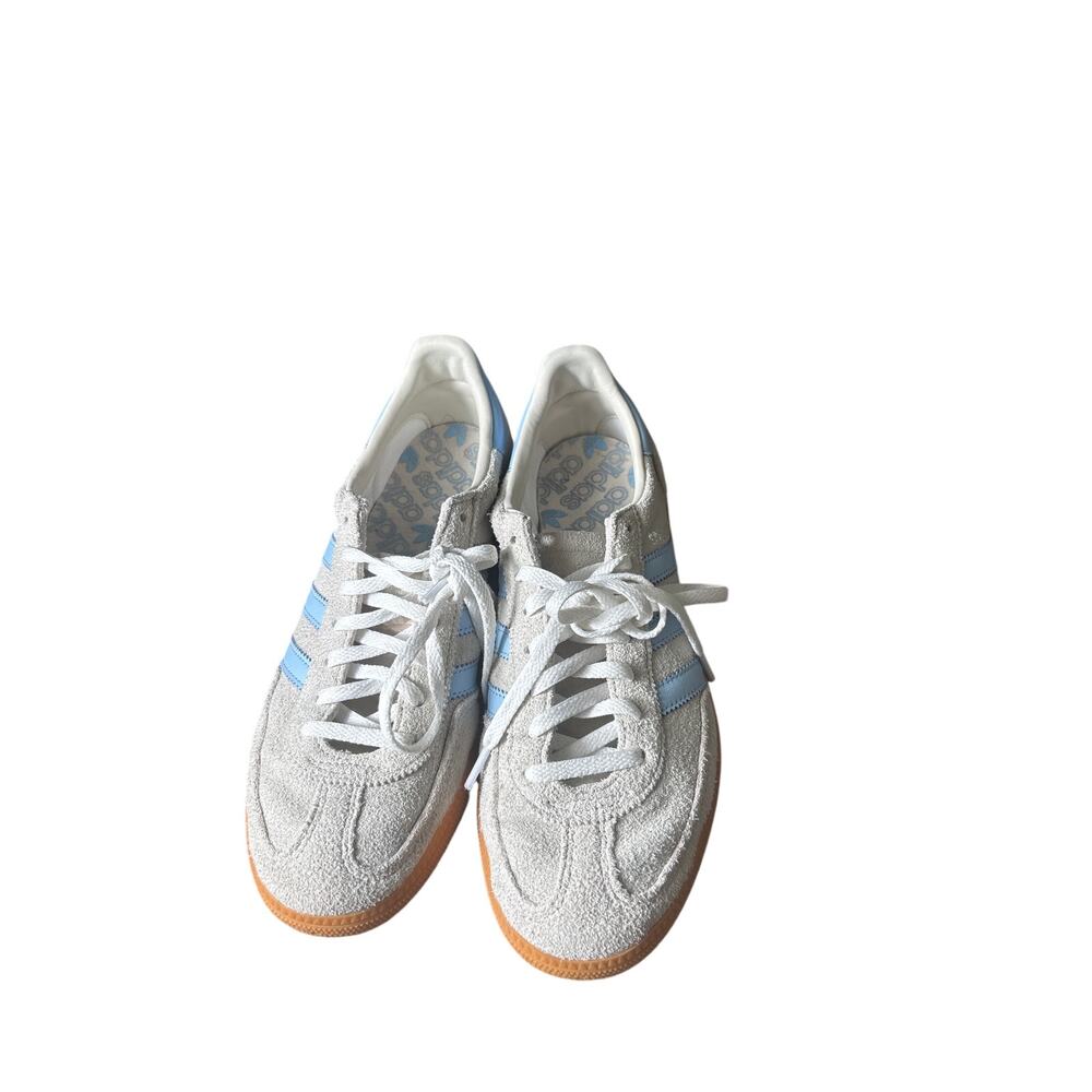 White and Light Blue Adidas Spezial Handball Women's Sneakers